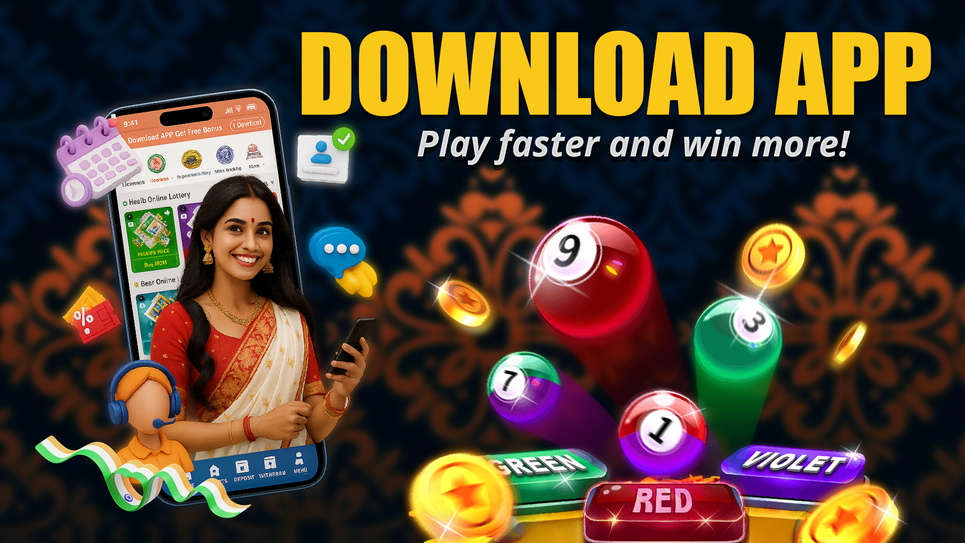 Join 91 club to get welcome bonus